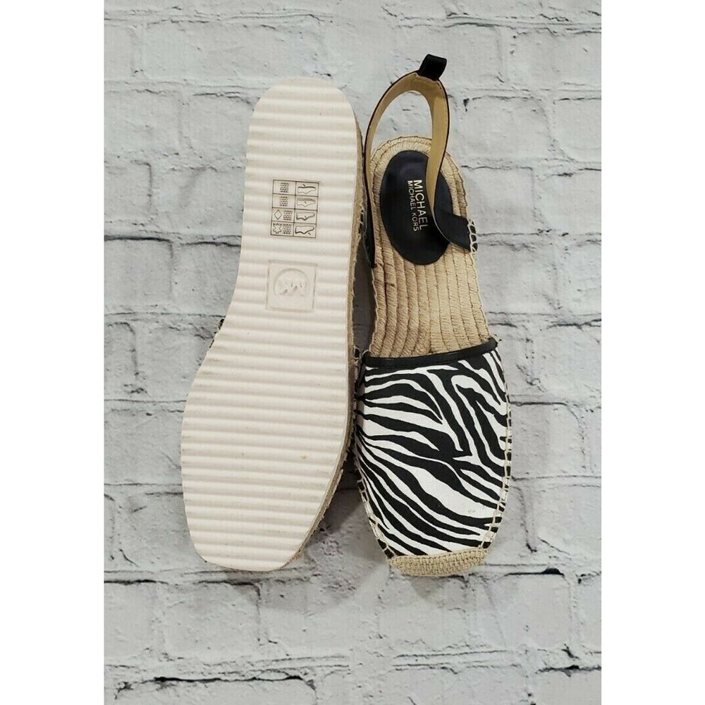 Michael Kors Lenny Ankle Strap Espadrille Flats Zebra WOMENS SIZE 9.5 - Picture 6 of 7